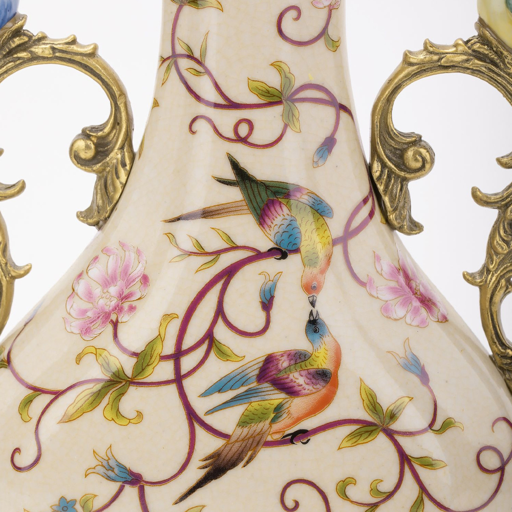 Ваза из фарфора с бронзовыми вставками Eden Garden