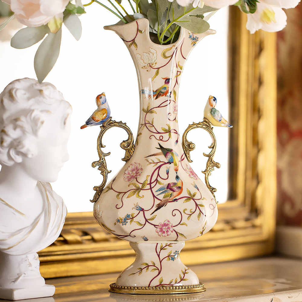 Ваза из фарфора с бронзовыми вставками Eden Garden