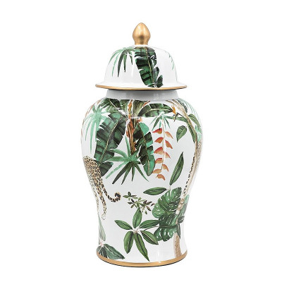 Ваза из фарфора с ручной росписью Leopard Collection