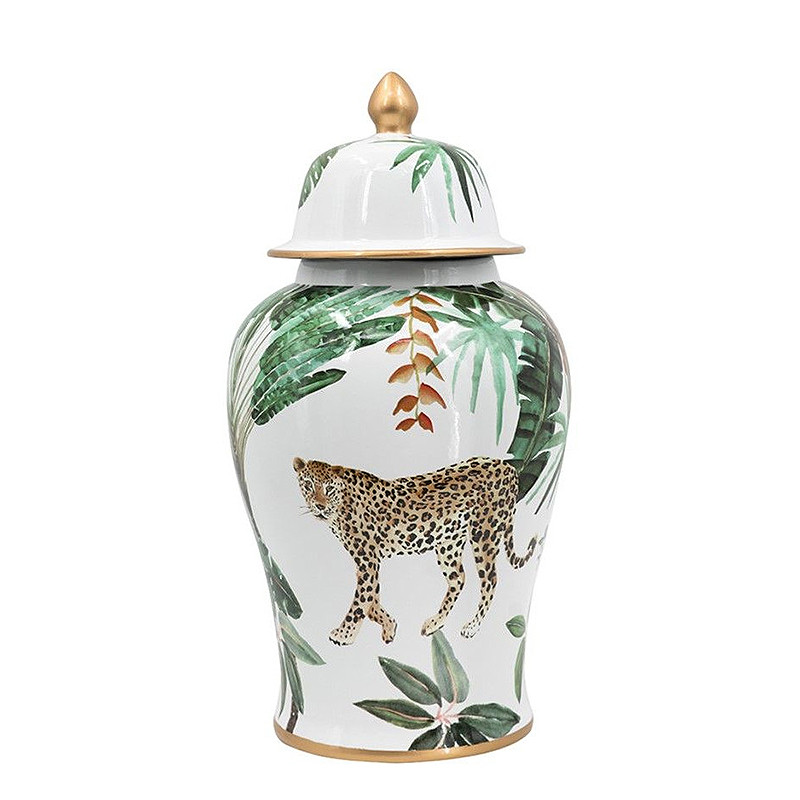 Ваза из фарфора с ручной росписью Leopard Collection
