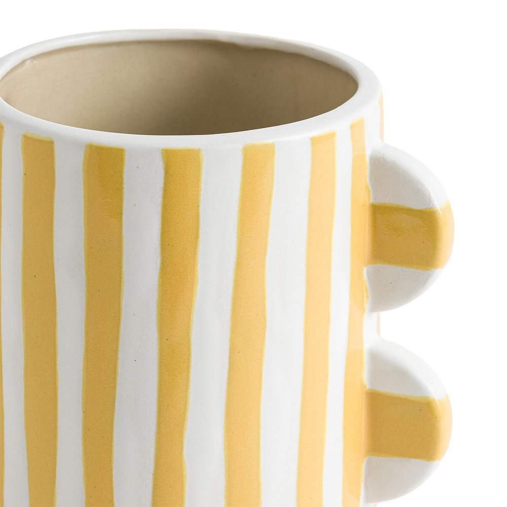 Ваза из фаянса Brighter than the Stars жёлтая полоска
