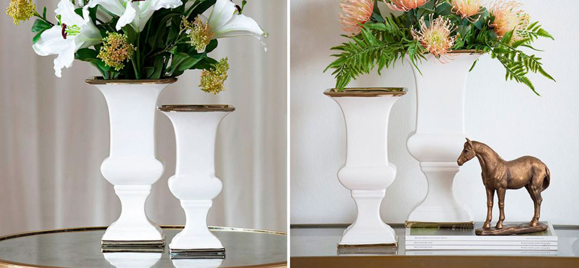 Ваза керамическая белая Sheila