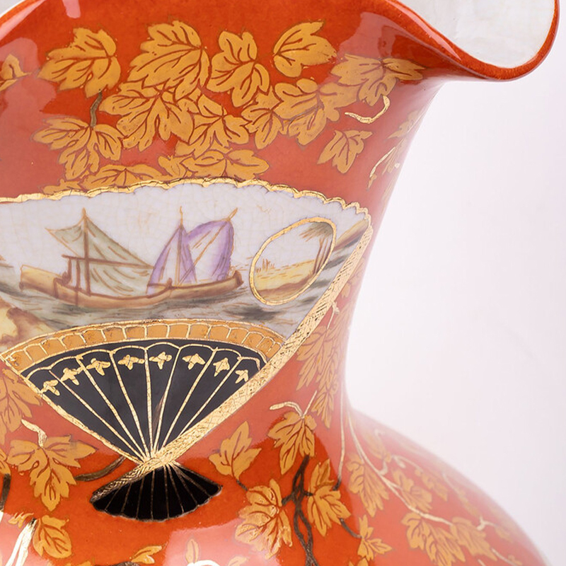 Ваза красного цвета с рисунком Chinoiserie Ceramics