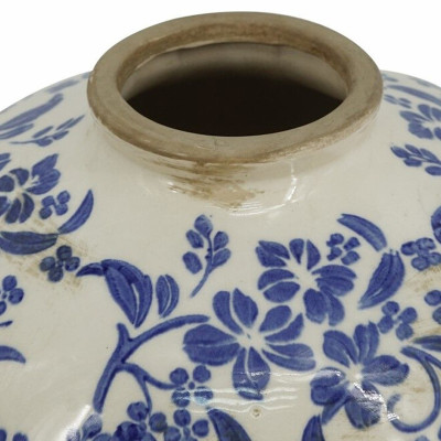 Ваза округлой формы с синим цветочным узором Blue & White Ornament