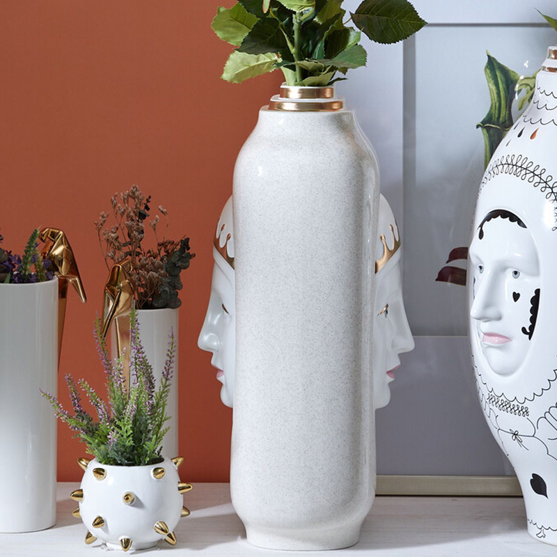 Ваза с золотисто-белыми фрагментами Faces of Imagination