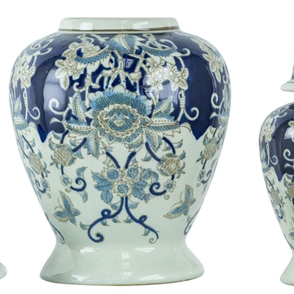 Ваза с крышкой Blue & White Ornament Vase 42