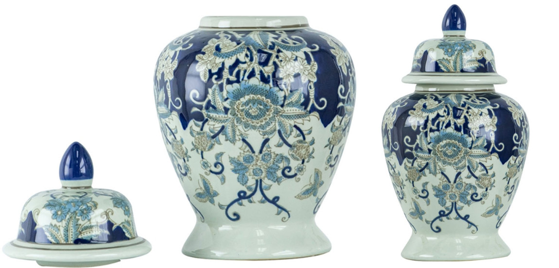 Ваза с крышкой Blue & White Ornament Vase 42