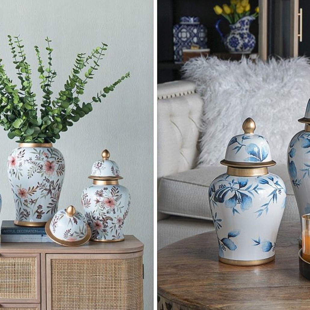 Ваза с крышкой Blue Plant Vase