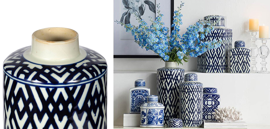 Ваза с крышкой Geometric Pattern