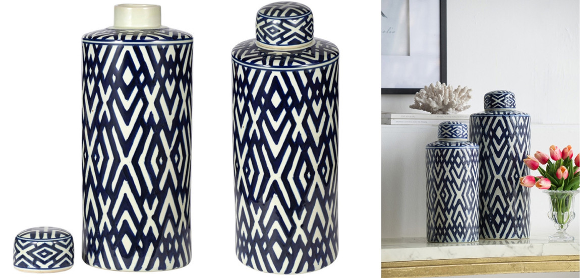 Ваза с крышкой Geometric Pattern 45