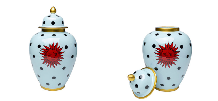 Ваза с крышкой белая Red Sun