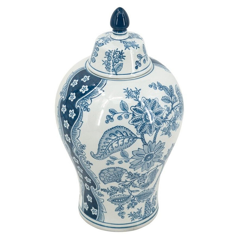 Ваза с крышкой и голубым цветочным рисунком 37 см Blue & White Ornament