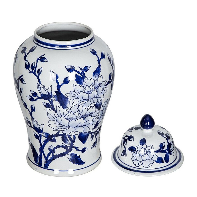 Ваза с крышкой и синим цветочным узором Blue & White Ornament
