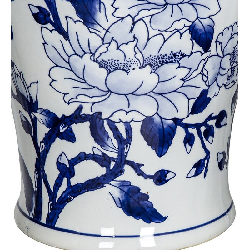 Ваза с крышкой и синим цветочным узором Blue & White Ornament