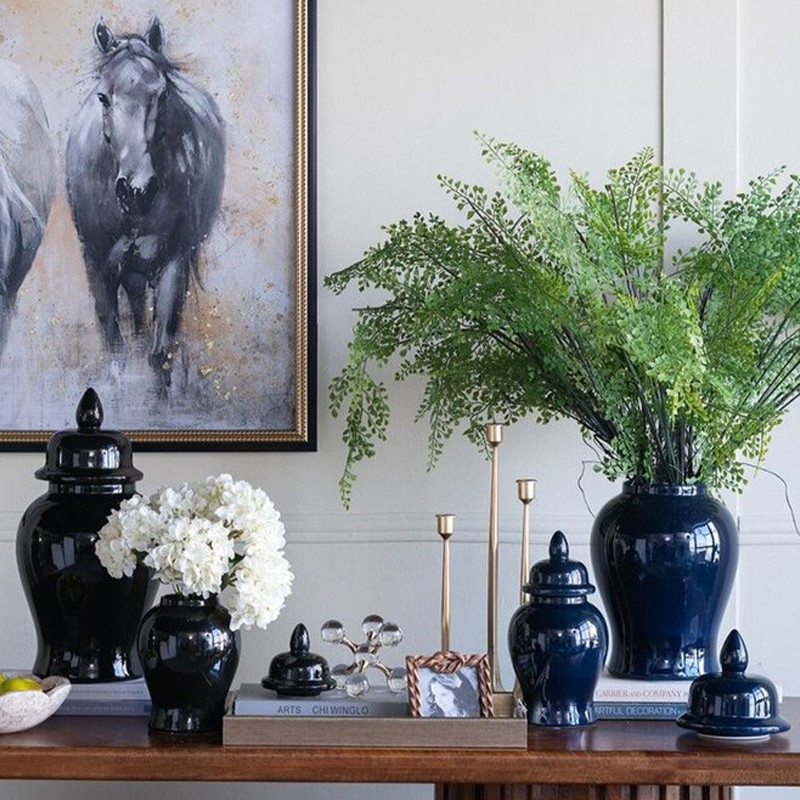 Ваза с крышкой однотонная Высота 31 см Chinoiserie Ceramics