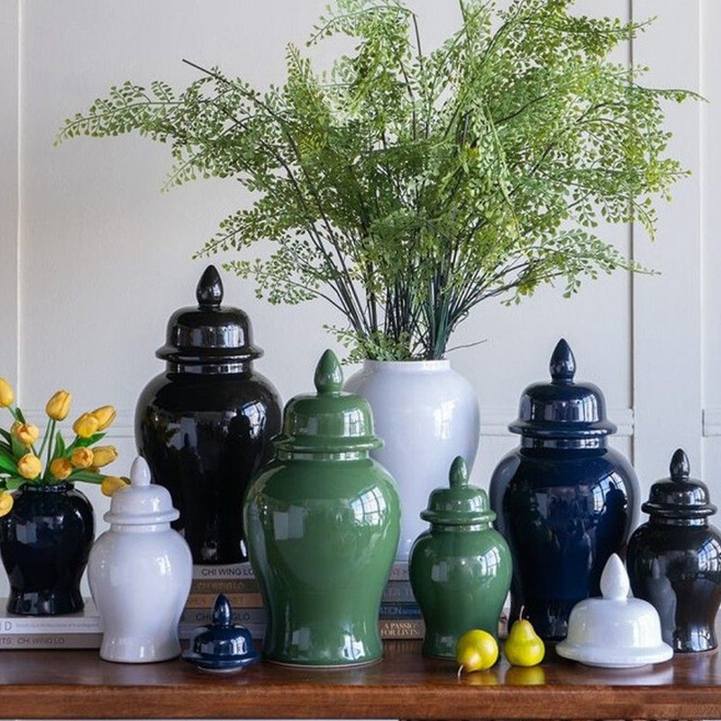 Ваза с крышкой однотонная Высота 31 см Chinoiserie Ceramics