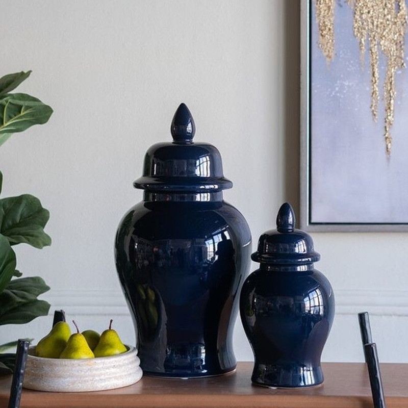 Ваза с крышкой однотонная Высота 31 см Chinoiserie Ceramics