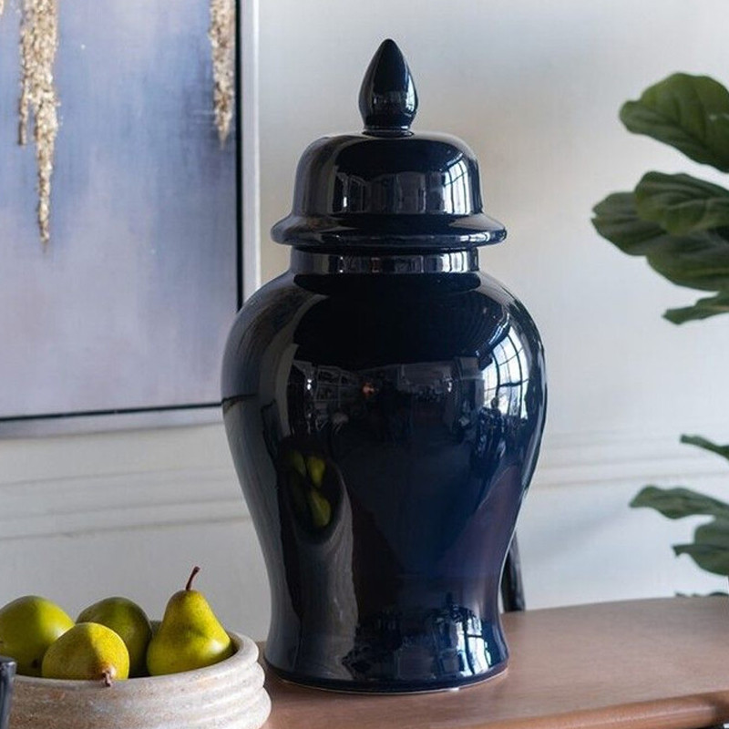 Ваза с крышкой однотонная Высота 48 см Chinoiserie Ceramics