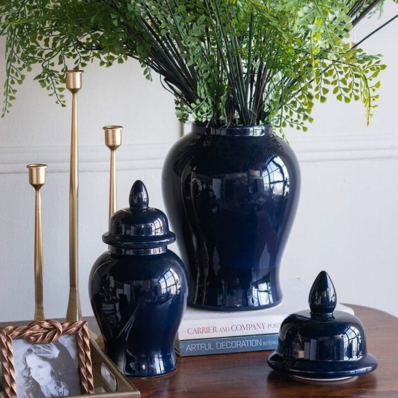 Ваза с крышкой однотонная Высота 48 см Chinoiserie Ceramics