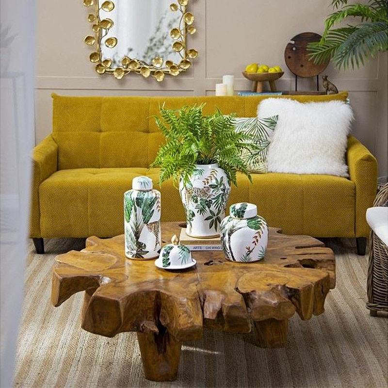 Ваза с крышкой фарфоровая с ручной росписью Leopard Collection