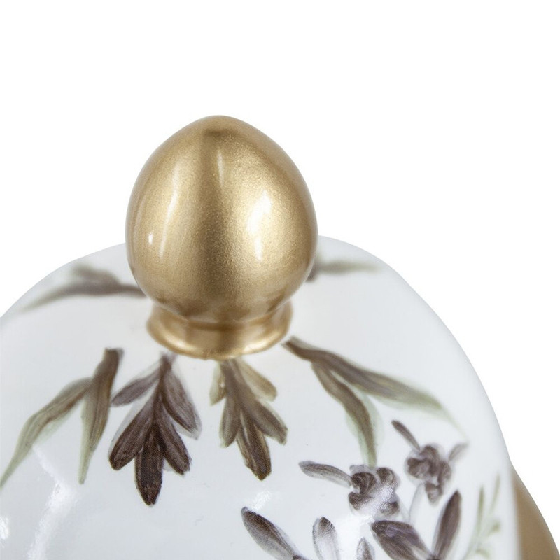 Ваза с нежным цветочным узором в пастельных тонах и крышкой с золотым акцентом Chinoiserie Ceramics