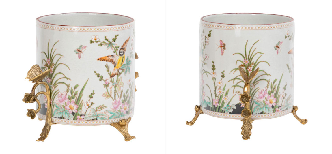 Ваза с орнаментом и бронзовыми элементами Iris