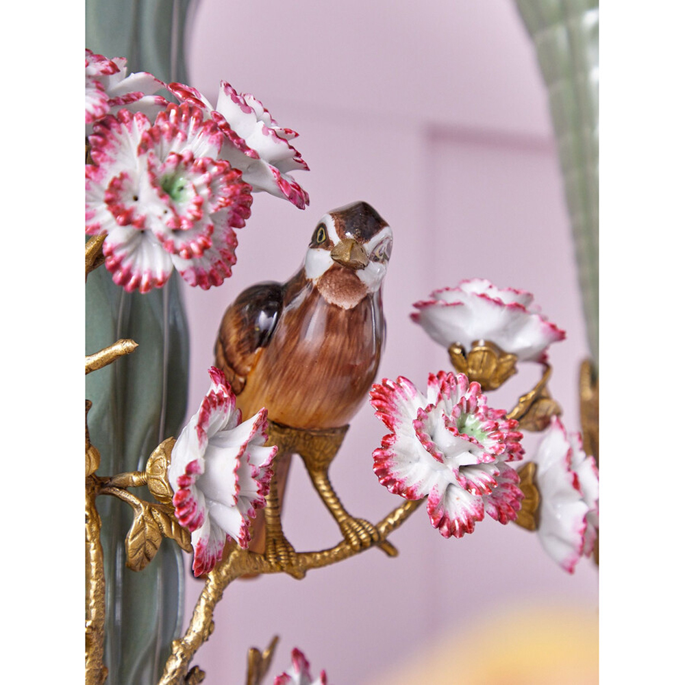 Ваза с птицами и цветами из фарфора с бронзовыми элементами Garden of Eden