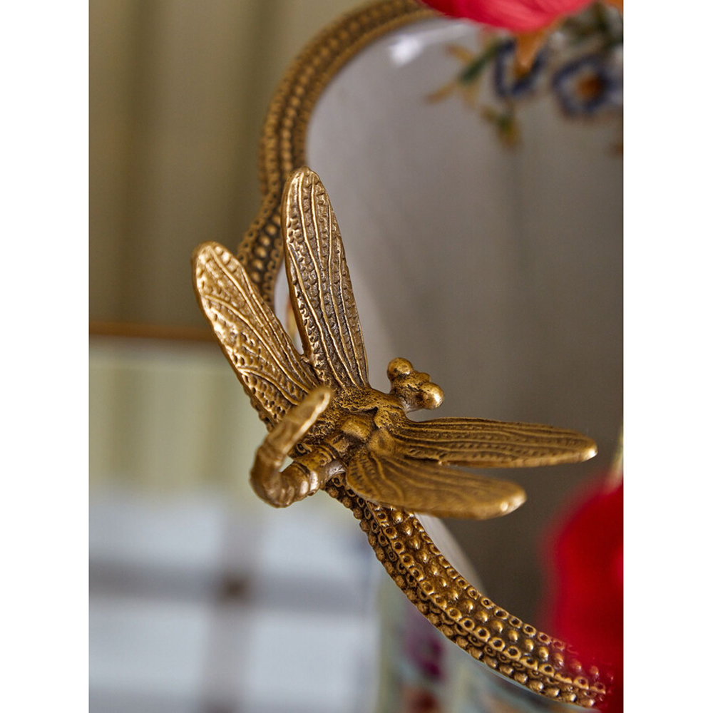 Ваза со стрекозой из фарфора с бронзовыми элементами Paradise Dragonfly