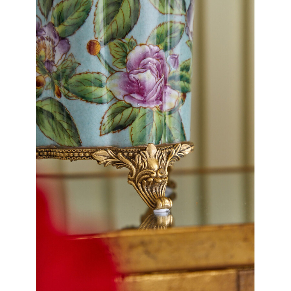 Ваза со стрекозой из фарфора с бронзовыми элементами Paradise Dragonfly