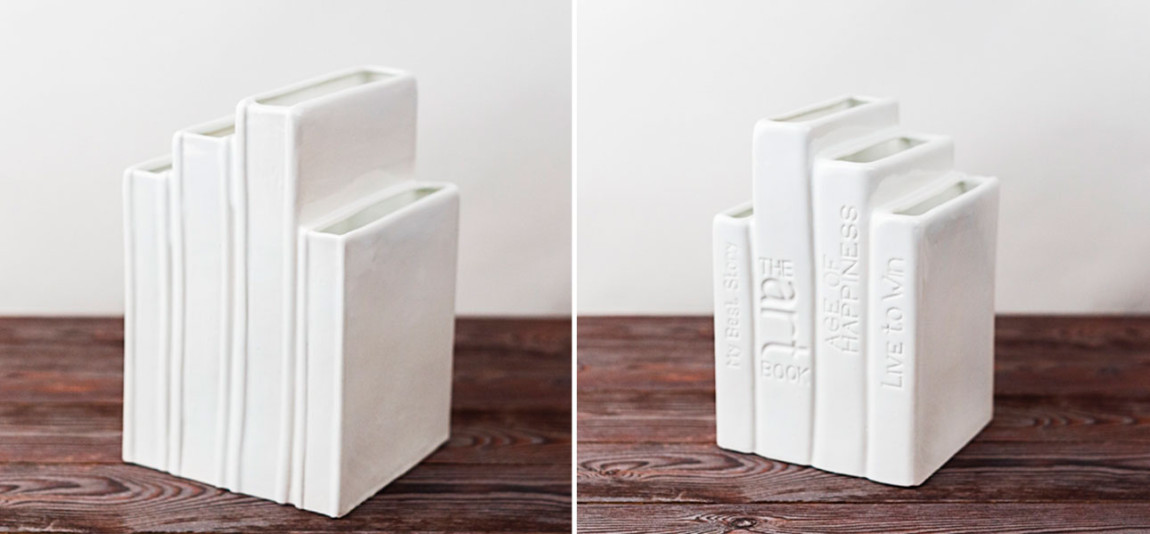 Ваза Стопка книг 4 отверстие