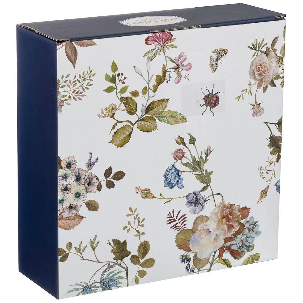 Ваза фарфоровая белая на ножке с рисунком цветов Garden Whisper Porcelain Set