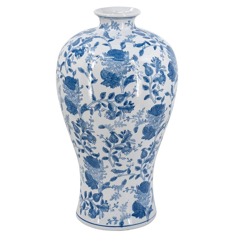 Ваза фарфоровая высокая с синими цветочными мотивами Independence