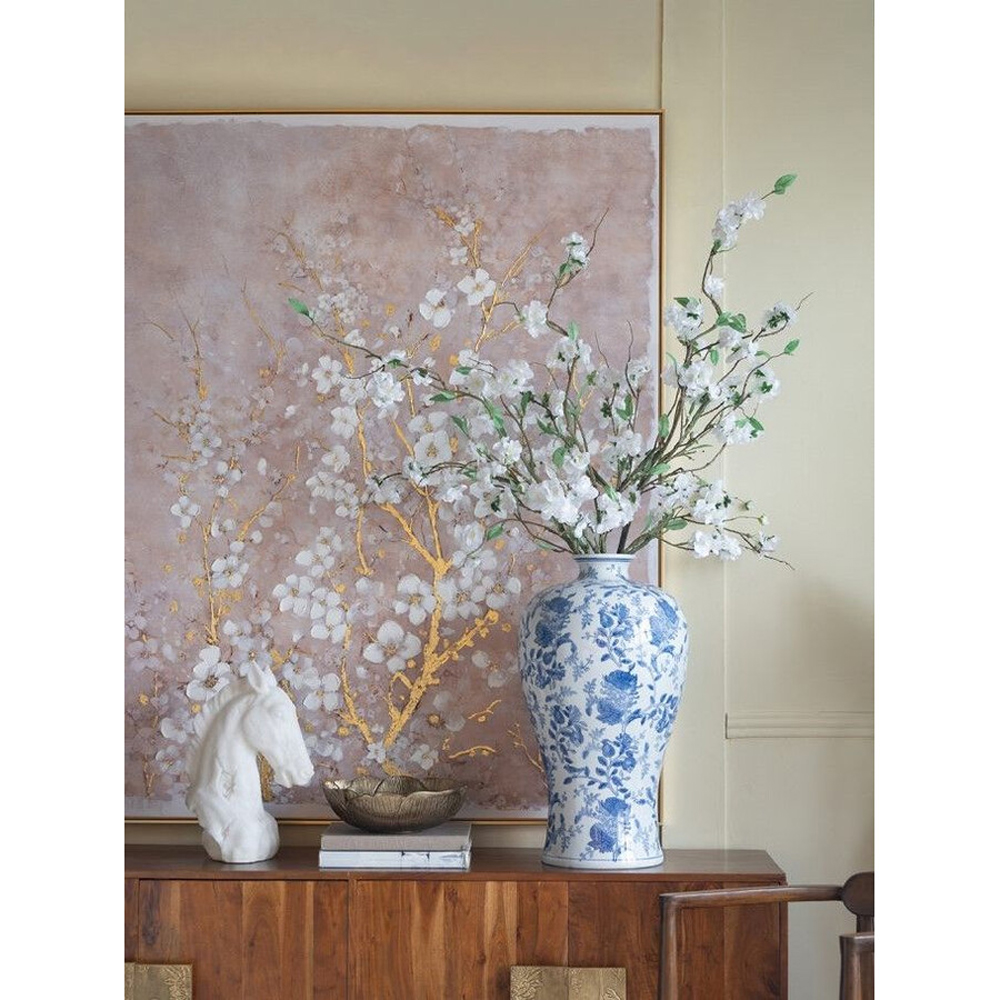 Ваза фарфоровая высокая с синими цветочными мотивами Independence