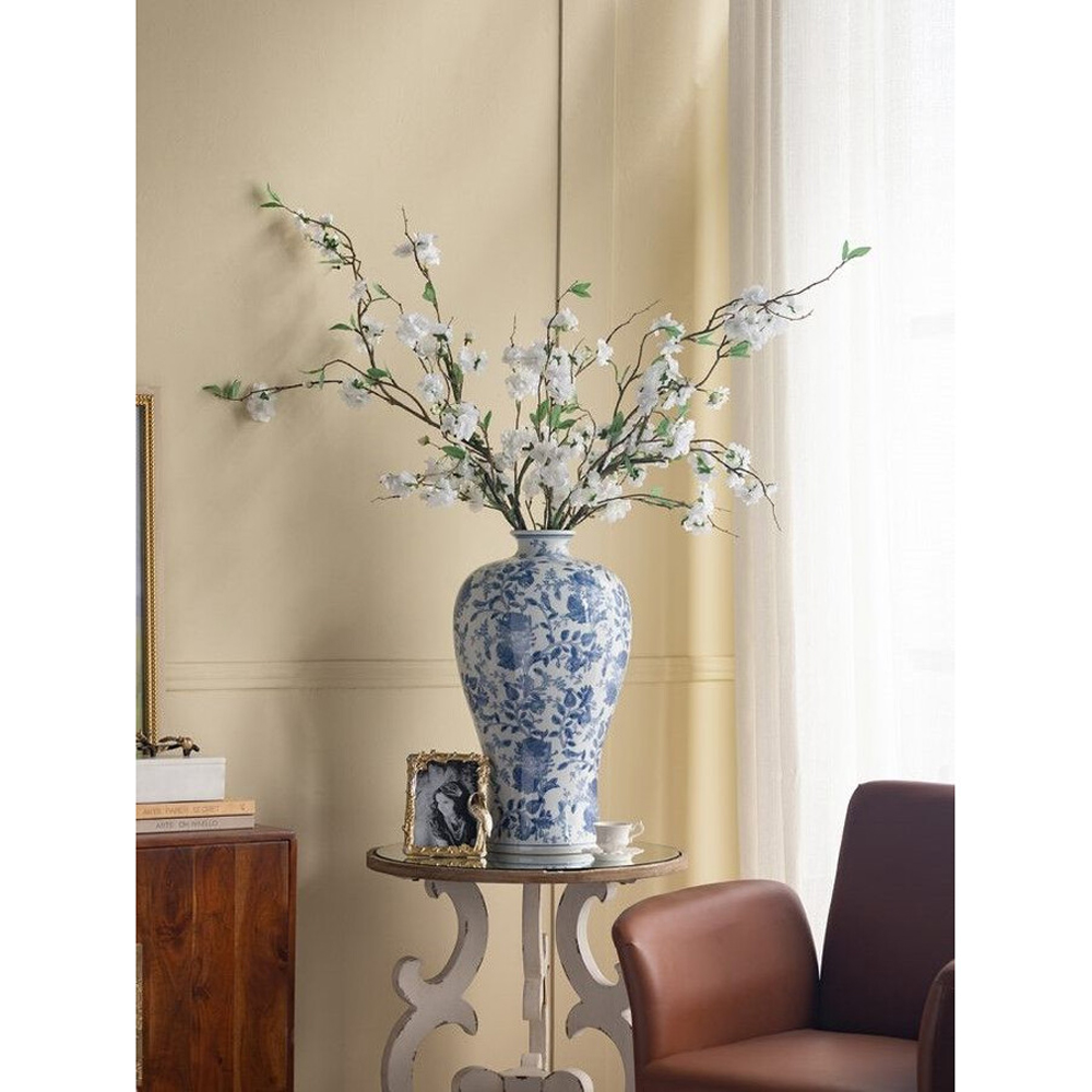 Ваза фарфоровая высокая с синими цветочными мотивами Independence