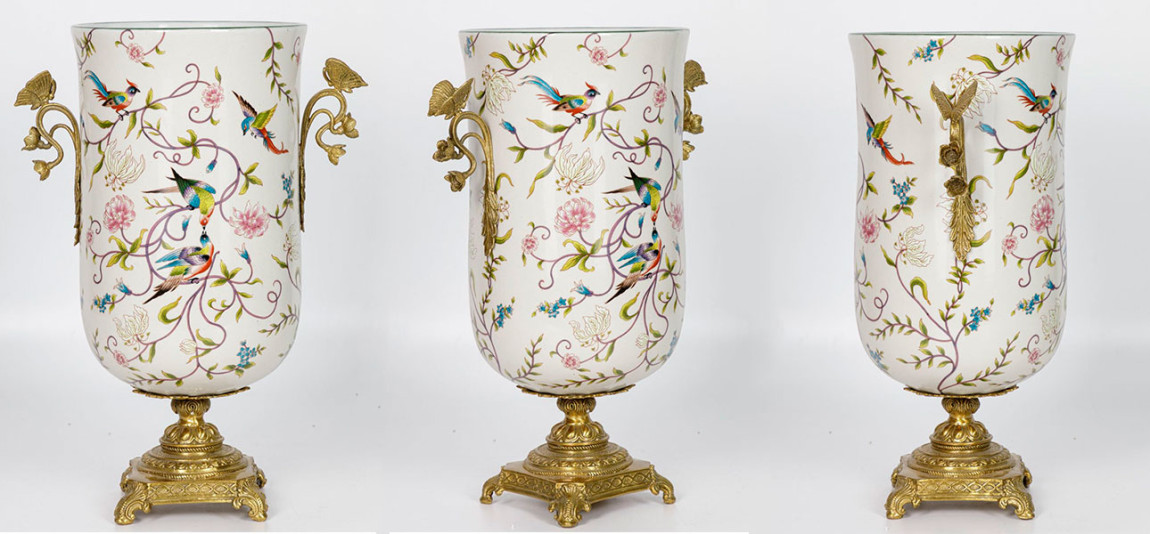 Ваза фарфоровая с бабочками на ручках Butterflies & Birds