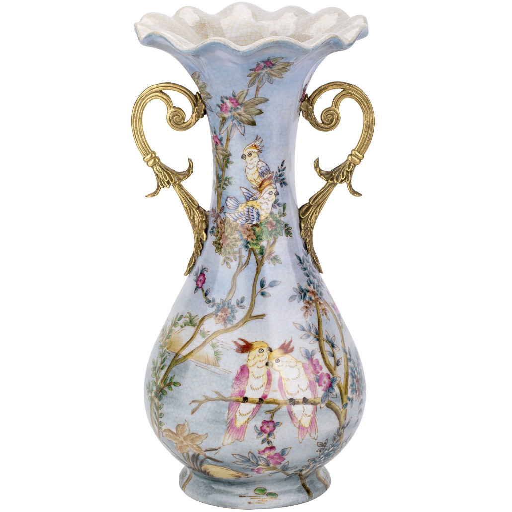 Ваза фарфоровая с попугаями Gaya