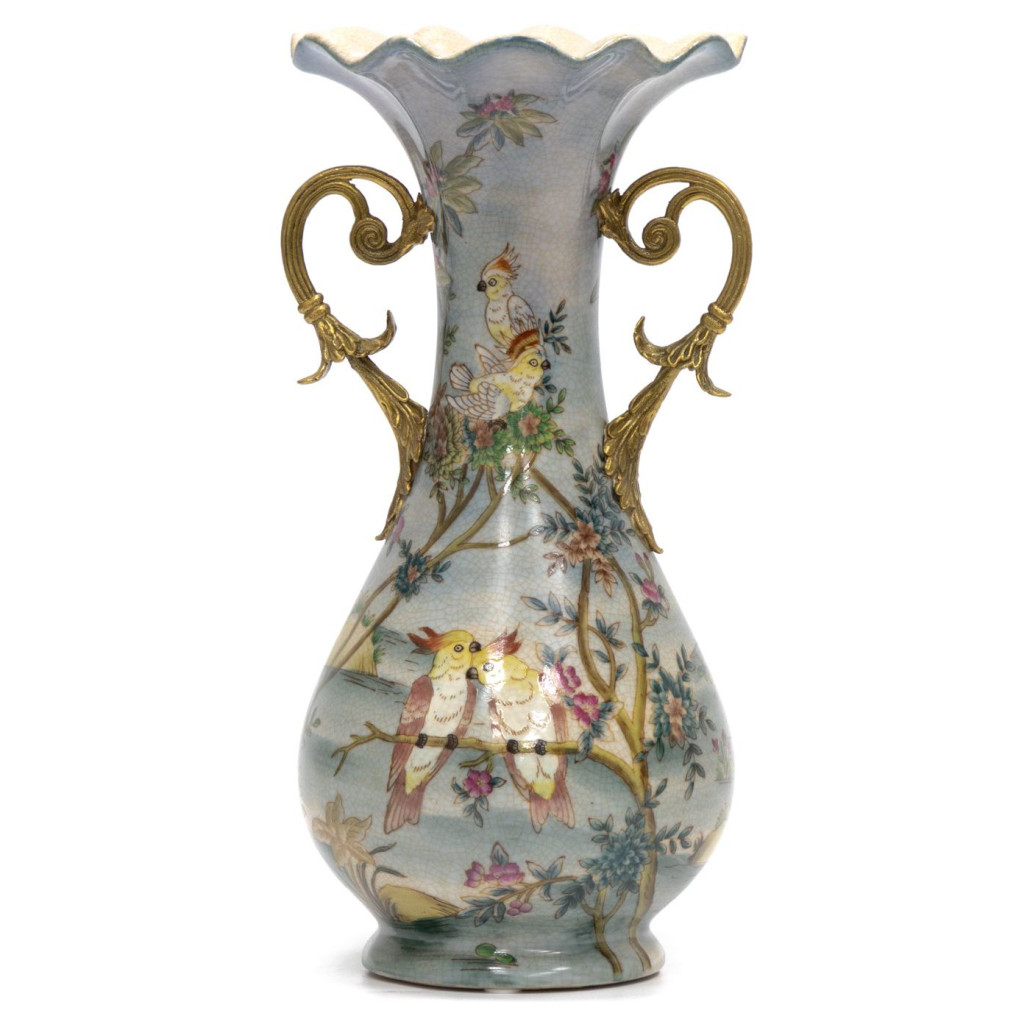 Ваза фарфоровая с попугаями Gaya
