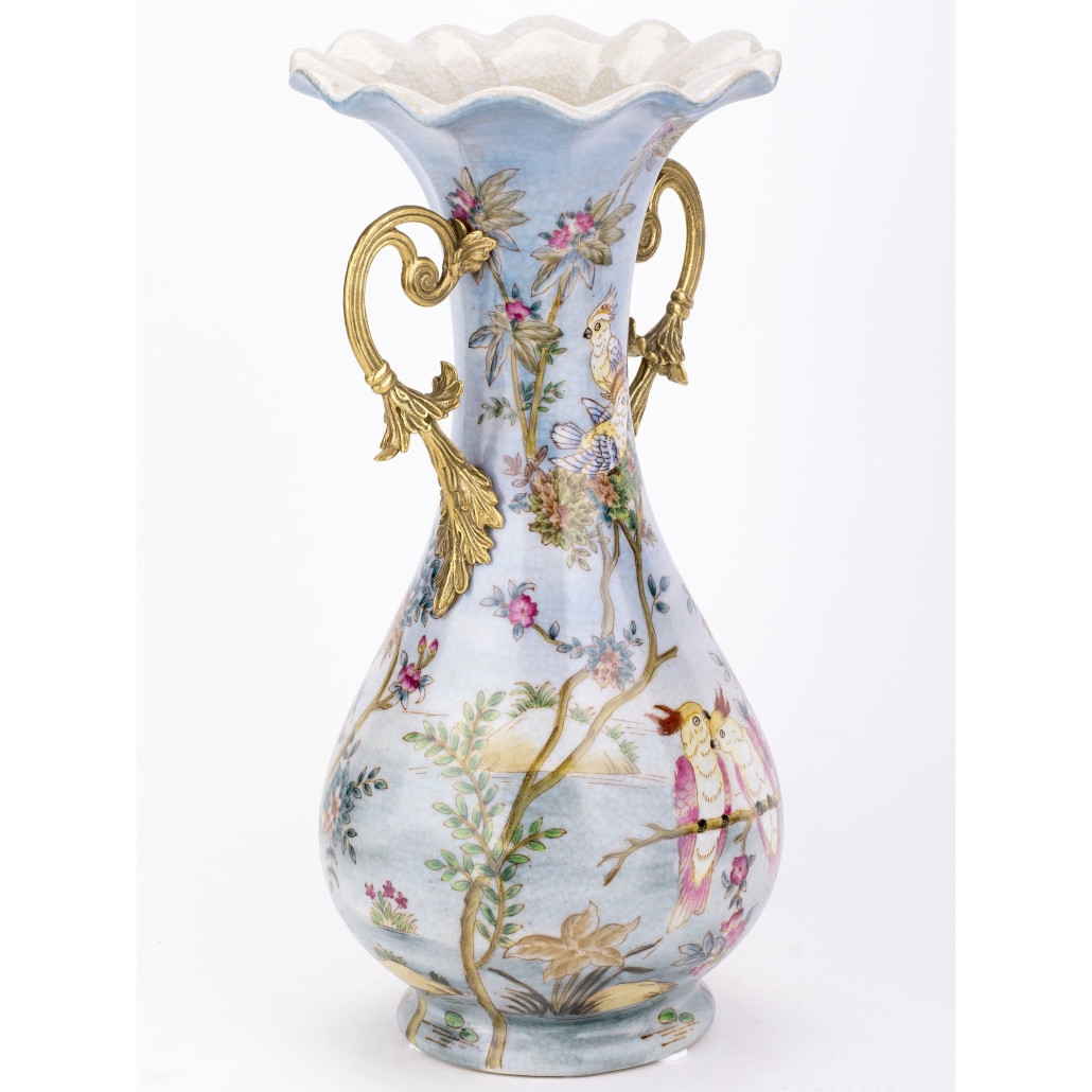 Ваза фарфоровая с попугаями Gaya