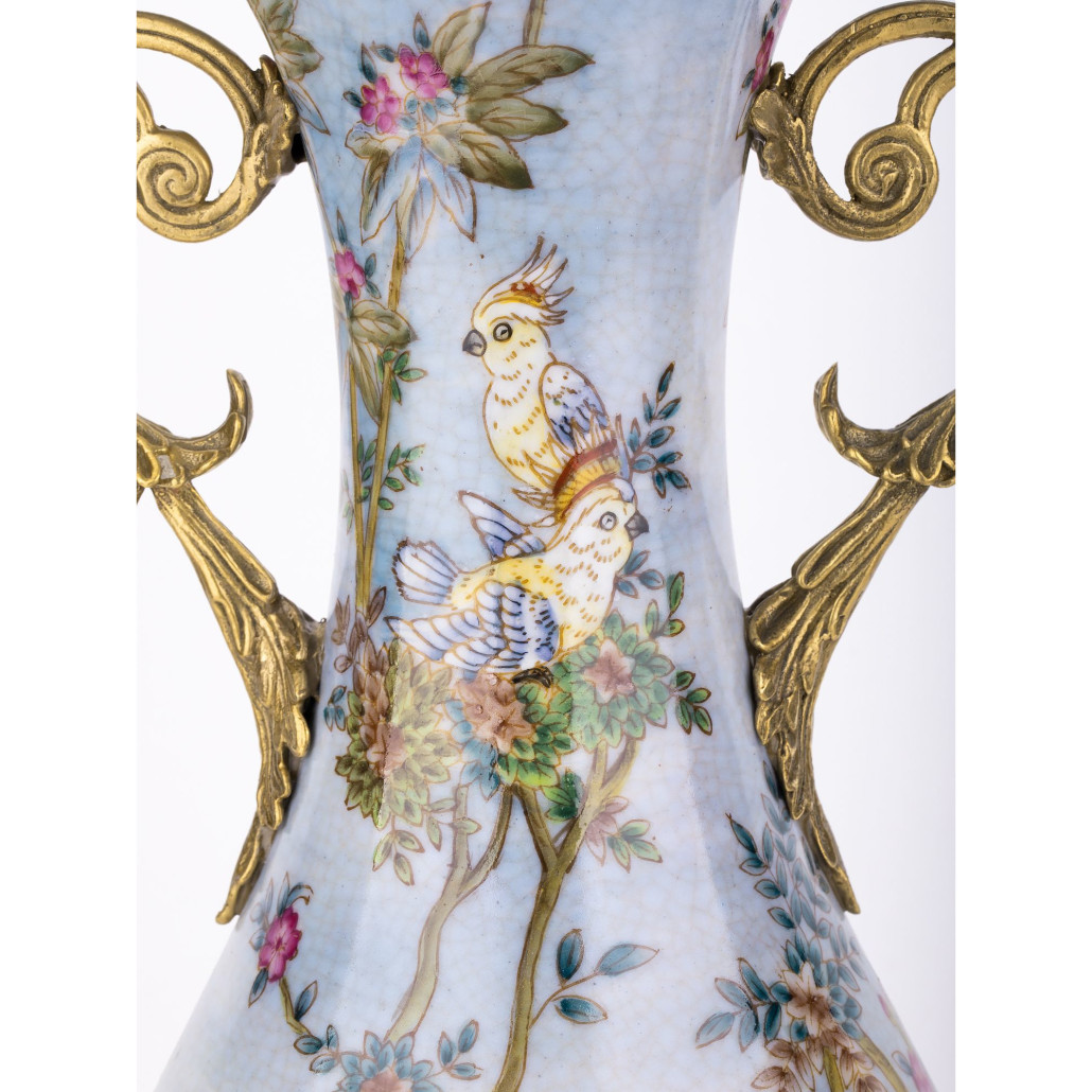 Ваза фарфоровая с попугаями Gaya