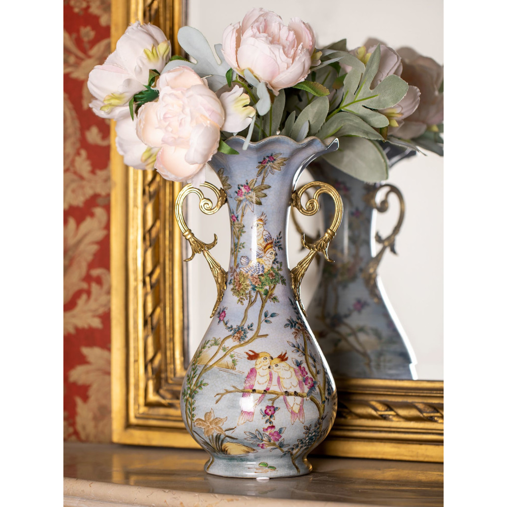 Ваза фарфоровая с попугаями Gaya