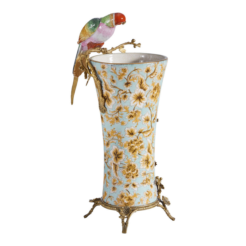 Ваза фарфоровая с птицей на бронзовой ветке Garden of Eden