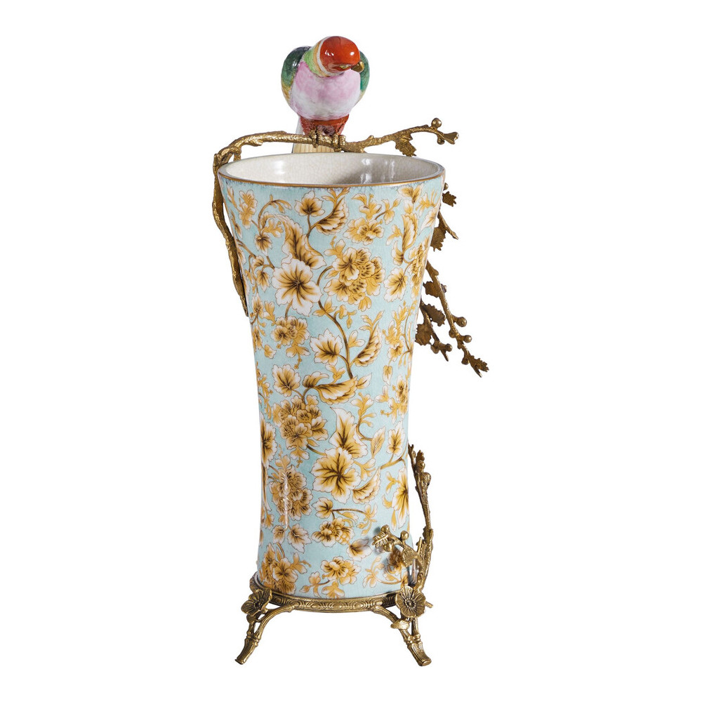 Ваза фарфоровая с птицей на бронзовой ветке Garden of Eden