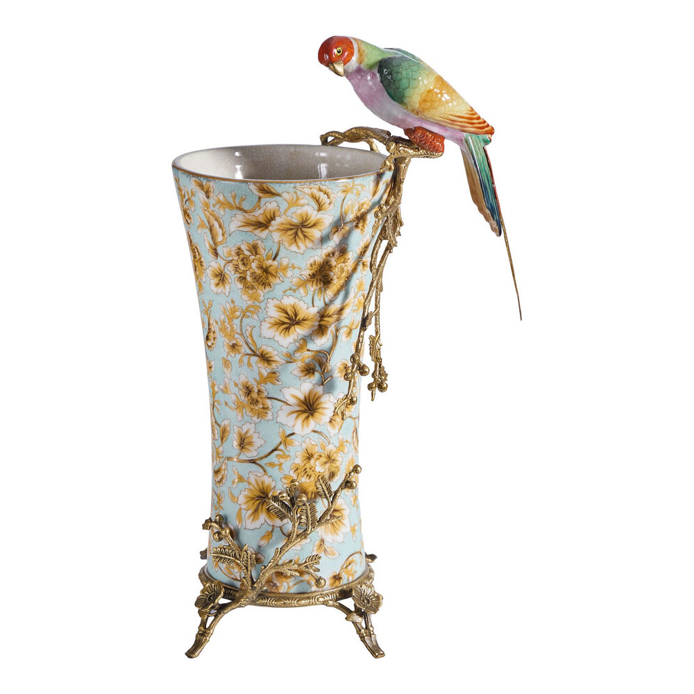 Ваза фарфоровая с птицей на бронзовой ветке Garden of Eden