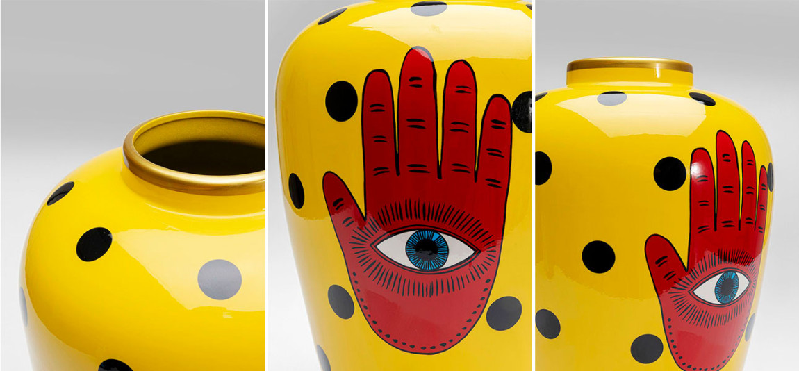 Ваза широкая желтая Fatima Magic