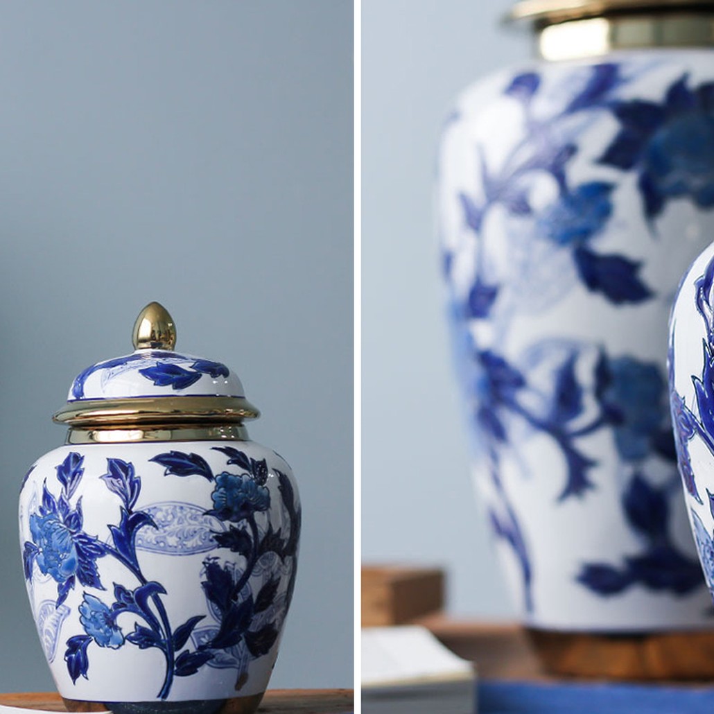 Вазы Porcelain Oriental Blue Ornament Vases