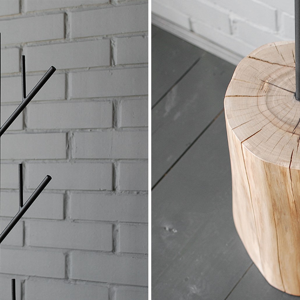 Вешалка Metal Branches and Stump Floor Hanger Black