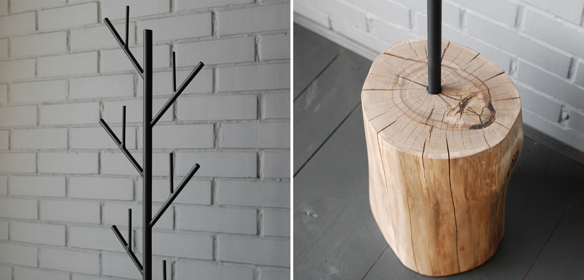 Вешалка Metal Branches and Stump Floor Hanger Black