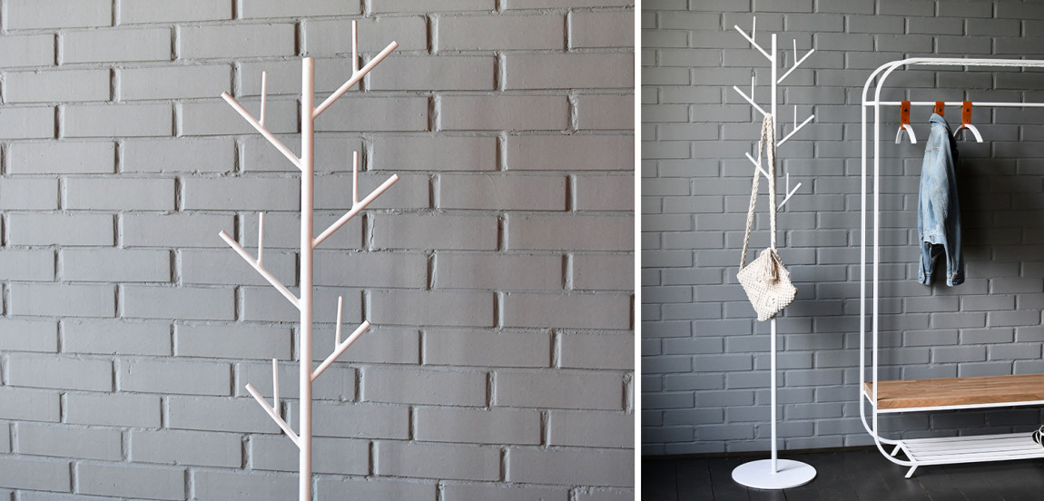 Вешалка Metal Branches Floor Hanger White
