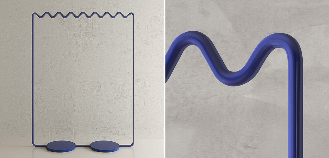 Вешалка Wave-shaped Hanger Rack Blue L