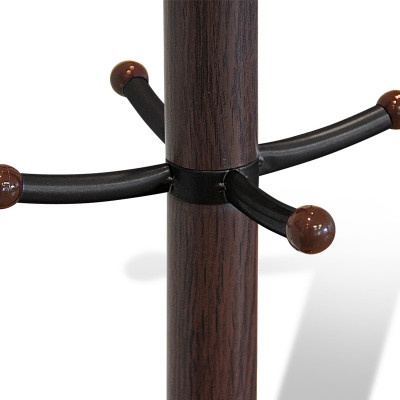 Вешалка коричневая с круглым основанием и черными металлическими крючками Industrial Metal Rust